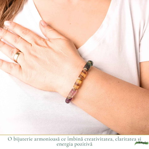 Bratara cu Fluorit Multicolor Natural – Claritate Mentala si Armonie [1]