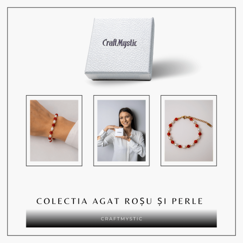Bratara Agat Rosu si Perle Naturale – Energie, Eleganta si Armonie Feminina [7]