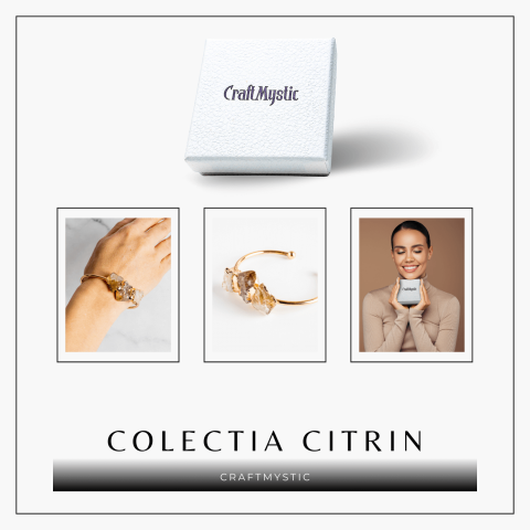 Bratara Aurie cu Triplu Citrin Brut – Energie Pozitiva & Prosperitate [6]