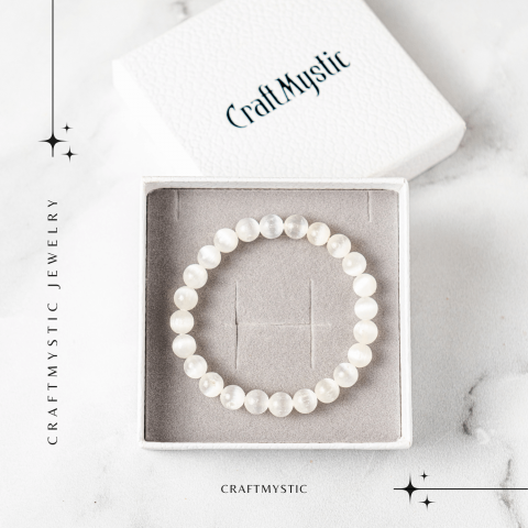 Bratara din Selenit Natural 8mm – Echilibru si Claritate [7]