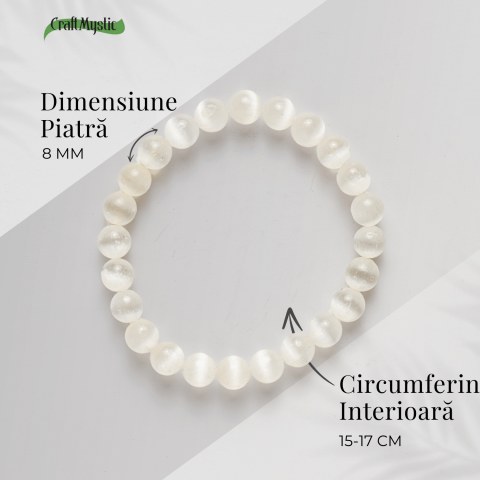 Bratara din Selenit Natural 8mm – Echilibru si Claritate [3]