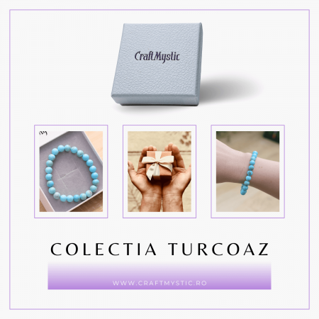 Bratara cu Margele 8mm din Turcoaz Magnesite Natural Tratat Termic [6]