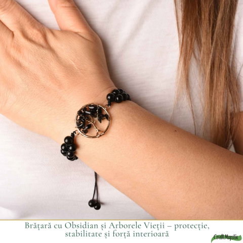 Bratara cu Obsidian si Arborele Vietii – Protectie, Stabilitate si Forta Interioara [1]