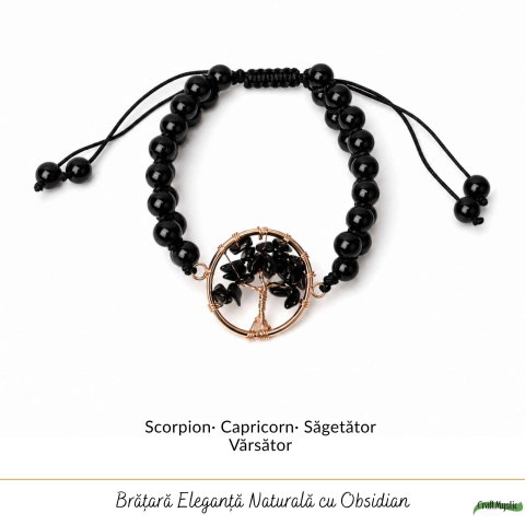 Bratara cu Obsidian si Arborele Vietii – Protectie, Stabilitate si Forta Interioara [4]
