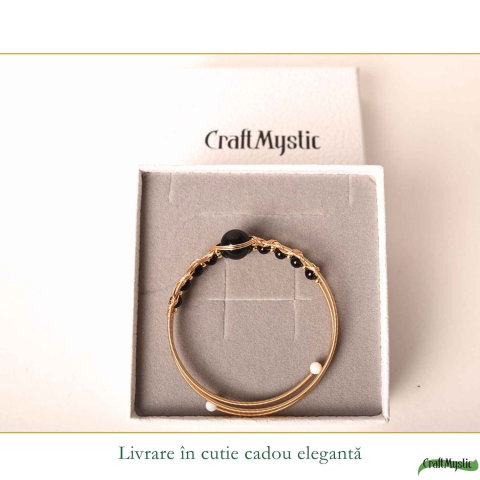 Bratara din Cupru cu Obsidian Natural – Protectie, Echilibru si Incredere [5]
