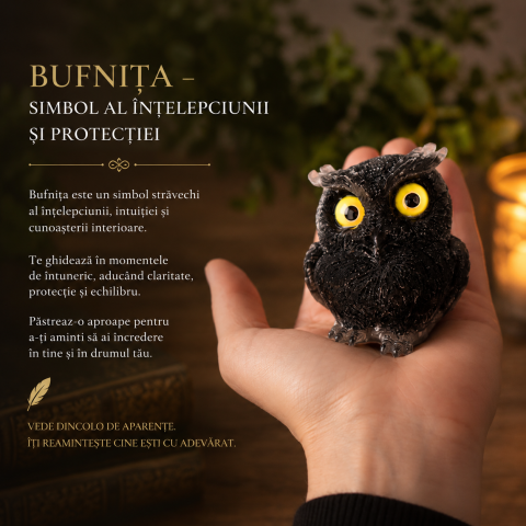 Bufnita din Obsidian Natural – Protectie, Claritate si Intelepciune [1]