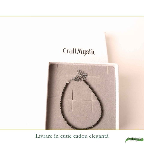 Bratara eleganta cu Obsidian Natural Fatetat 2 mm – Protectie si Echilibru Interior [5]