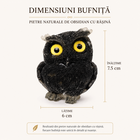 Bufnita din Obsidian Natural – Protectie, Claritate si Intelepciune [4]