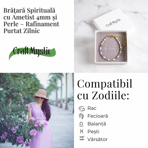 Bratara spirituala cu ametist 4mm si perle – Rafinament purtat zilnic [4]