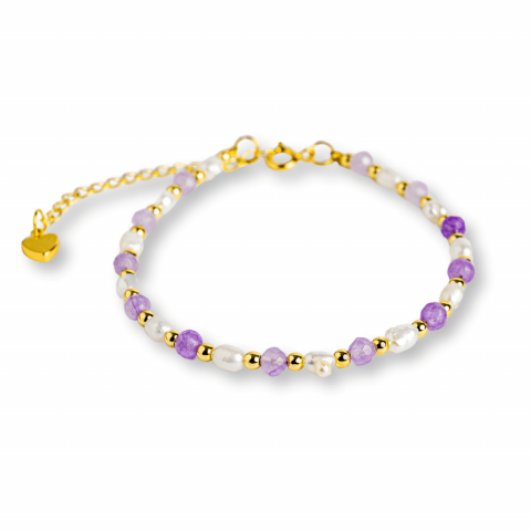 Echilibrare Energetica - Bratara spirituala cu ametist 4mm si perle – Rafinament purtat zilnic