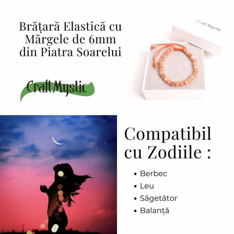 Bratara cu piatra soarelui 6mm ajustabila – Incredere si Energie [3]