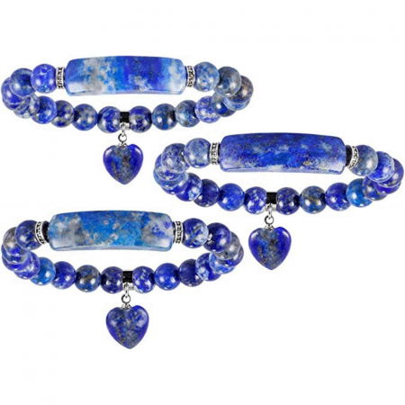 Bratara cu pietre semipretioase margele 8mm ochi de Lapis Lazuli: Calmarea stresului si a anxietatii [5]