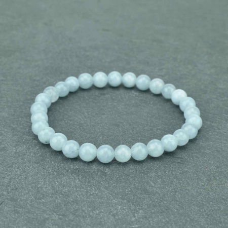 Bratara din cristal natural acvamarin pentru barbati si femei -  Bratara elastica cu margele de 6mm acvamarin natural Aduce noroc Cadouri pentru ziua mamei [4]