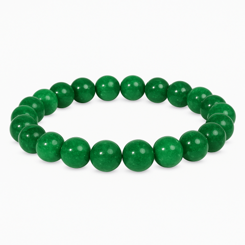 Prosperitate si Abundenta - Bratara de jad cu margele de 8 mm pentru femei si barbati - Aduce noroc, bogatie, prosperitate