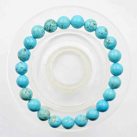 Bratara cu margele 8mm din pietre semipretioase naturale din turcoaz - Aduce echilibru [3]