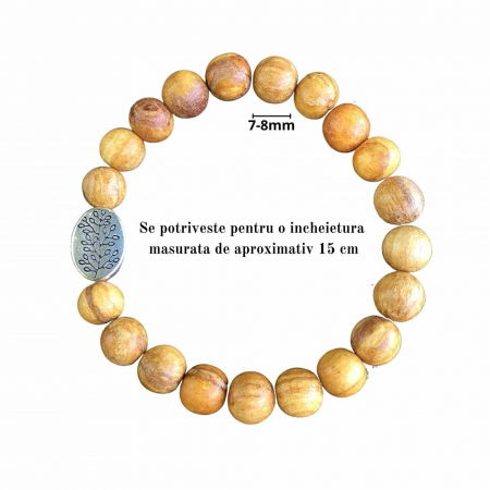 Bratara Artizanala din Palo Santo pentru Protectia impotriva Energiilor Negative, Cadou de Bunastare si Yoga [1]