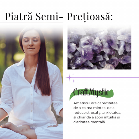 Bratara Reiki Ametist Natural 8mm cu Accesoriu Buddha [5]