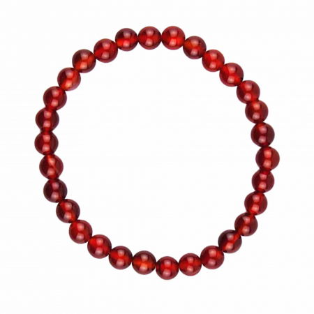 Bratara elastica cu margele 6mm din pietre naturale Carneol pentru barbati si femei - [2]