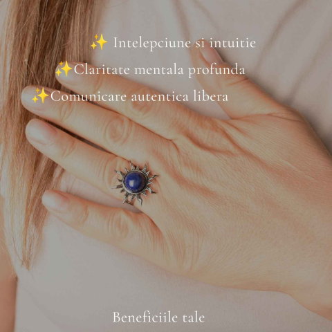 Inel cu Lapis Lazuli Natural in Forma de Soare – Intelepciune si Comunicare Autentica [2]