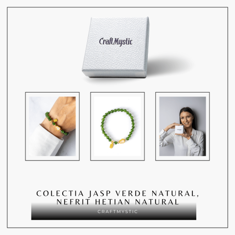Bratara elastic din jasp verde natural si nefrid hetian – echilibru si vitalitate [7]