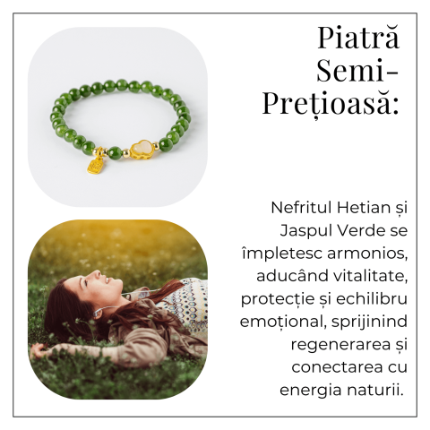 Bratara elastic din jasp verde natural si nefrid hetian – echilibru si vitalitate [5]