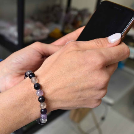 Bratara curcubeu din cristale semipretiose Fluorit 9MM Cadou bijuterii cristal chakra natural [5]