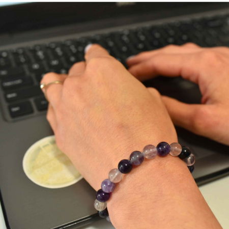 Bratara curcubeu din cristale semipretiose Fluorit 9MM Cadou bijuterii cristal chakra natural [3]