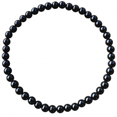 Bratara elastica cu margele de onix negru stralucitor natural de 6 mm - Adevar + Forta - Bratara unisex cu margele neagra de inalta calitate pentru barbati si femei - Dimensiune reglabila [4]