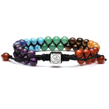 Bratara dubla 7 chakra cu pietre semipretioase de 6 mm – Bratara pentru meditatie [1]