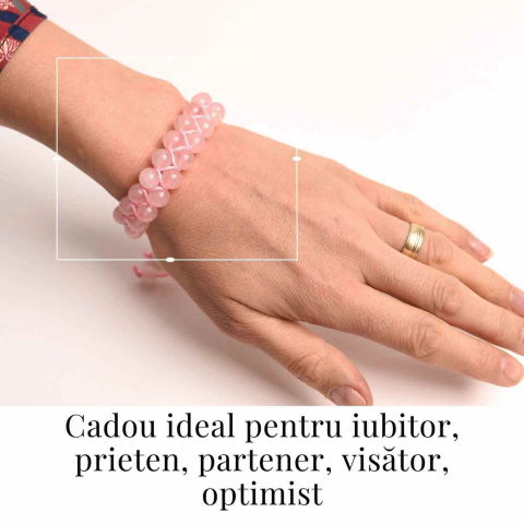 Bratara Dubla Reglabila din Cuart Roz 8mm – Iubire și Armonie [1]