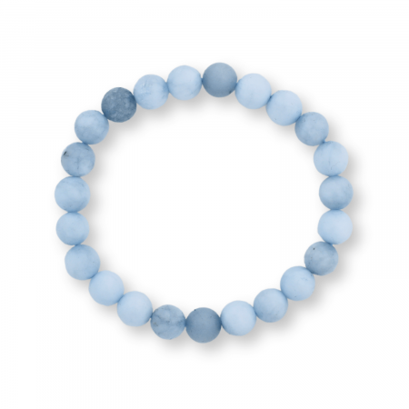 Berbec - Bratara din cristal natural acvamarin pentru barbati si femei -  Bratara elastica cu margele de 6mm acvamarin natural Aduce noroc Cadouri pentru ziua mamei