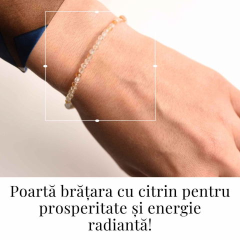Bratara cu margele 2-3 mm citrin fatetat natural pentru prosperitate si energie pozitiva [1]