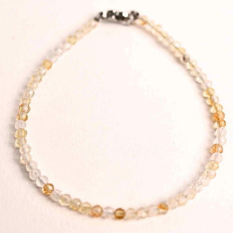 Fecioara - Bratara cu margele 2-3 mm citrin fatetat natural pentru prosperitate si energie pozitiva