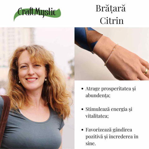 Bratara cu margele 2-3 mm citrin fatetat natural pentru prosperitate si energie pozitiva [2]