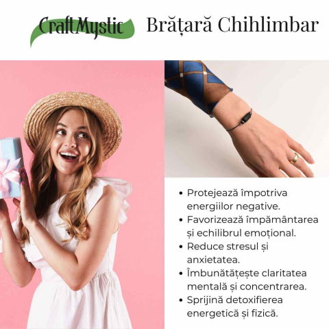 Bratara metalica ajustabila cu turmalina neagra pentru protectie energetica [4]