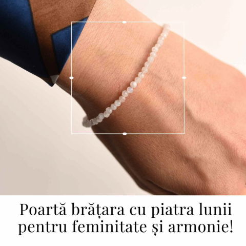 Bratara cu margele 2-3 mm piatra lunii curcubeu fatetata pentru feminitate si armonie interioara [1]