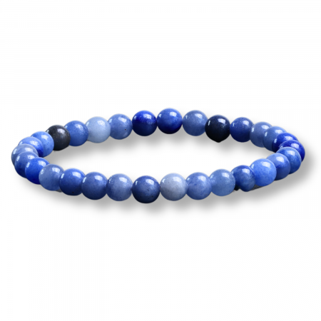 Creativitate si Inspiratie - Bratara Elastica cu Margele 6mm Aventurin albastru pentru Claritate Mentala si Focus