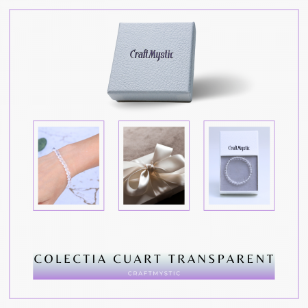 Bratara Elastica cu Margele 6mm Cuart transparent  Energie Pozitiva [7]