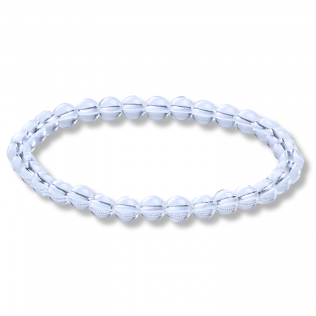 Creativitate si Inspiratie - Bratara Elastica cu Margele 6mm Cuart transparent  Energie Pozitiva
