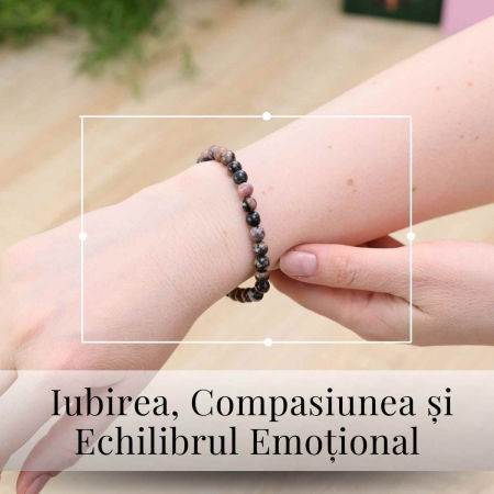 Bratara Elastica cu Margele 6mm din Rodonit -Vindecare Emotionala si Echilibru [2]