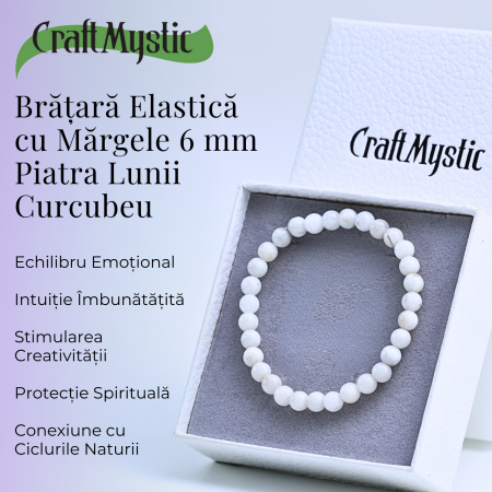 Bratara cu margele 6mm din Piatra Lunii Curcubeu pentru Vindecare Emotionala [2]