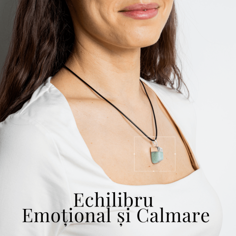 Colier cu Piatra Rulata de Amazonit Natural – Liniste, Echilibru si Claritate Interioara [1]