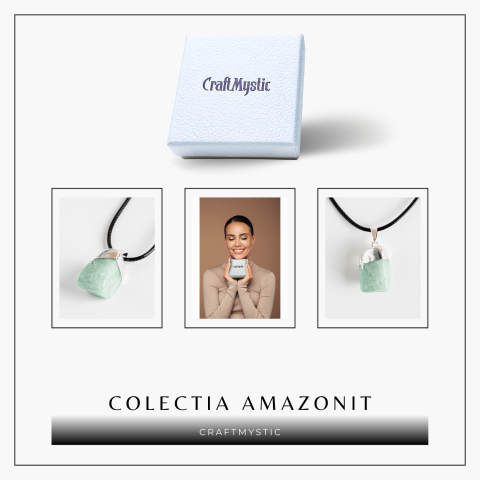 Colier cu Piatra Rulata de Amazonit Natural – Liniste, Echilibru si Claritate Interioara [7]