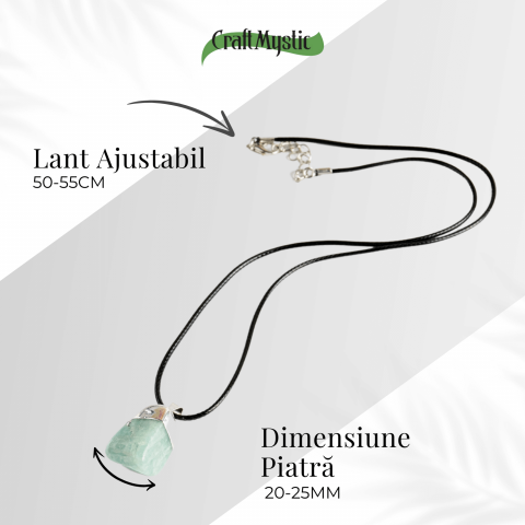 Colier cu Piatra Rulata de Amazonit Natural – Liniste, Echilibru si Claritate Interioara [3]