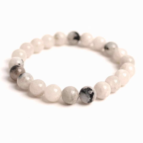 Creativitate si Inspiratie - Bratara Elastica cu Margele 8mm din Piatra Lunii Curcubeu - Magie si Femininitate