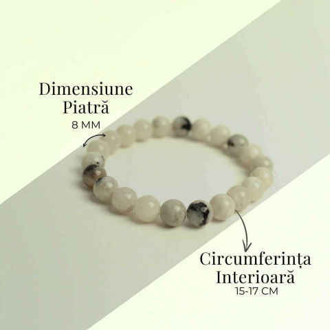 Bratara Elastica cu Margele 8mm din Piatra Lunii Curcubeu - Magie si Femininitate [5]