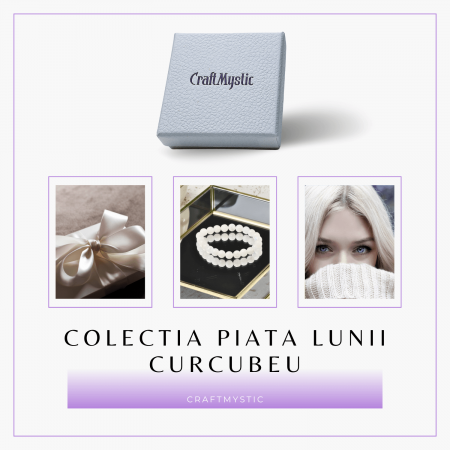 Bratara Elastica cu Margele 8mm din Piatra Lunii Curcubeu - Magie si Femininitate [4]