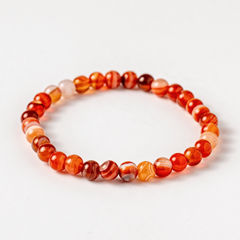 Bratara elastica cu margele de Carneol Agat Botswana – Energie si Vitalitate [8]