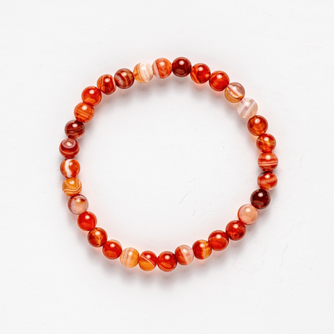 Bratara elastica cu margele de Carneol Agat Botswana – Energie si Vitalitate