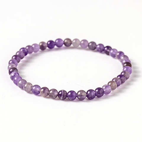 Fecioara - Bratara Elastica din Ametist 5mm – Claritate Mentala si Echilibru Emoțional